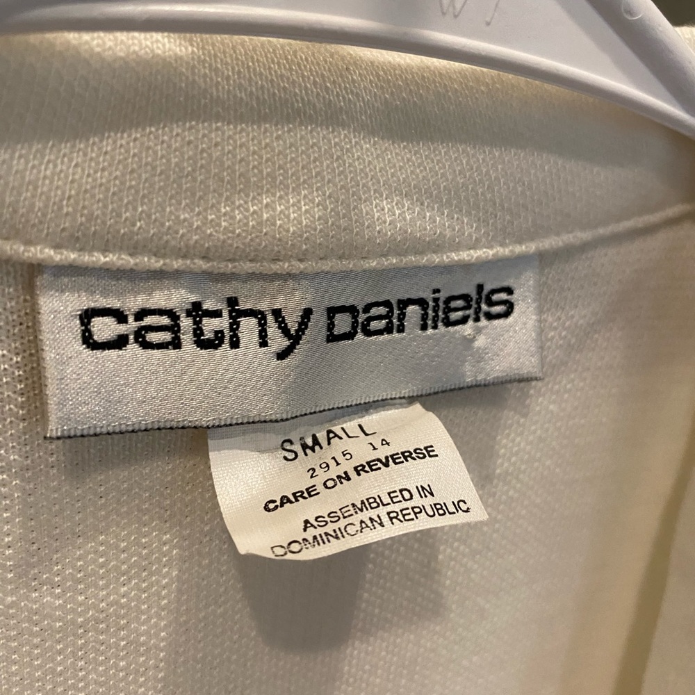 Vintage Cathy Daniels white and gold cardigan
